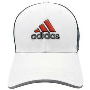 ADIDAS Adizero White Grey Mesh Snapback Hat Flexfit Logo Golf Cap Tour Wear